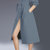 欧美时尚2021流行风衣女春秋新款长袖中长款洋气收腰显瘦气质外套(深灰色 L)第4张高清大图