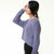 东大门女式新款时尚都市性感短款镂空长袖纯色毛衣百搭针织衫(紫罗兰 均码)第2张高清大图