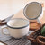 日式陶瓷米饭碗碟创意菜盘子咖啡杯简约蓝色边缘马克杯时尚餐具(雪花釉咖啡杯（送勺） 默认版本)第2张高清大图