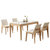 火烧石餐桌北欧实木大理石餐桌椅组合现代小户型长方形火山石餐台(1.3米餐桌+6椅子)第5张高清大图