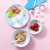 陶江湖 可爱独角兽儿童餐具 陶瓷手绘碗碟盘勺套装(蓝色 四件套)第3张高清大图