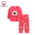 优贝宜 儿童保暖法兰绒睡衣 女宝宝家居服套装冬装 女童加厚款(160cm 红色)第2张高清大图