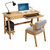 撼林 北欧电脑桌台式家用卧室学生实木书桌带抽屉键盘托桌子写字台简约(胡桃色 1m单桌+北欧椅（单抽带键盘托）)第5张高清大图