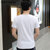 帛莱尼(bolainy)夏季新款男士短袖T恤韩版圆领修身纯棉短T时尚印花半袖B1538(白色 L)第5张高清大图