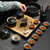 茶杯套装家用简约现代客厅办公室整套黑陶瓷茶壶茶碗日式功夫茶具(侧把壶(14头茶具))第5张高清大图