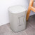 翻转式方形桶盖 家用带盖纸蒌厨房客厅卫生间垃圾桶(冰河灰 仰望鸟图案)第2张高清大图