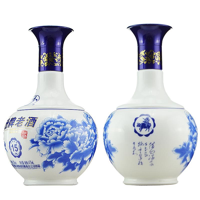 汾酒十五年青花汾酒15年陈酿汾牌老酒52度475ml清香型白酒礼盒装6瓶