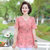 中年妈妈夏季短袖t恤2022年新款40岁洋气小衫阔太太雪纺圆领上衣(粉红色 XL建议（95-110）斤)第3张高清大图