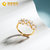 国美黄金 925银珍珠 QUEEN系列戒指（金色双排款）2103K101第5张高清大图