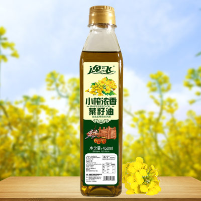 【2瓶组合装】逸飞小榨浓香菜籽油450mL+逸飞添加13%西班牙橄榄油450ml