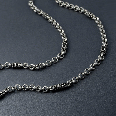 银斯妮 925银项链男泰银吊坠配链不变黑(60C