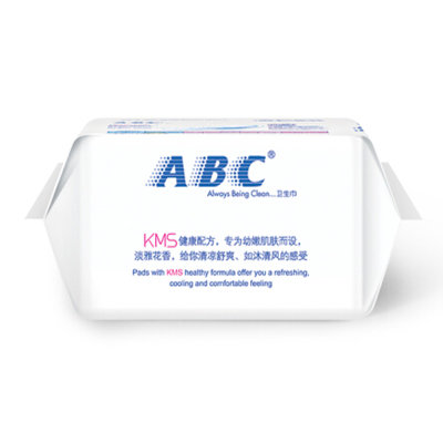 ABC日用纤薄棉柔卫生巾8片每包（4包32片）(ABC纤薄棉柔 日用K11)