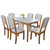 木巴北欧餐桌椅组合现代简约钢化玻璃饭桌一桌四椅六椅组合(CZ200+YZ402(一桌四椅） 默认)第5张高清大图