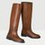 SUNTEKZA棕色复古高筒靴2021秋冬新款女鞋不过膝长靴平底长筒骑士靴(棕色 37)第3张高清大图