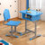 兴淮家具 学生课桌椅可调节升降课桌椅培训桌椅 HH-KX028(浅蓝色 塑钢)第2张高清大图