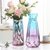 北欧式创意大号玻璃花瓶竖条纹透明水养百合玫瑰花瓶客厅插花摆件(30南瓜（兰/紫） 大)第3张高清大图