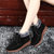 洛尚LS2530   冬季新款时尚女鞋舒适百搭学生棉鞋系带加绒保暖短靴潮流女鞋(黑色 35)第4张高清大图