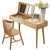 物槿 北欧风实木梳妆台 LMF-01(原木色 单桌+温莎椅（1米）)第4张高清大图
