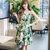 Mistletoe2017新款女装夏装 绿色心情印花吊带修身夏季新品连衣裙F6667(绿色 S)第2张高清大图