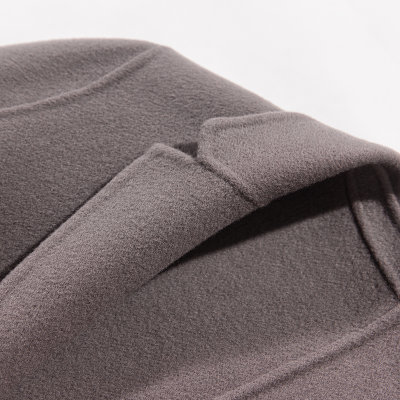 凯德申 100%羊毛双面呢大衣女中长个性风衣外