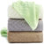 三利 纯棉素雅毛巾2条装 32×74cm 情侣款柔软吸水洗脸面巾(绿色+灰色 毛巾)第5张高清大图