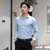 某织造 抗皱免烫休闲韩版商务休闲装修身多色多花型衬衫男士衬衣CJX10002(浅蓝色 XXL)第4张高清大图