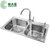 绿太阳卫浴 水槽 双槽 304不锈钢双槽 厨房洗菜盆 水槽套餐 85052(85052+A36111)第2张高清大图