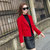 莉妮吉尔2017春装新款韩版呢子外套小香风短款羊毛呢外套女装潮(红色 XXL)第5张高清大图