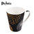 Plazotta 时尚随意马克杯 情侣水杯大陶瓷杯创意办公咖啡杯 01296 01297(黑色)第3张高清大图