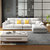 A家家具 布艺沙发现代简约组合大小户型可拆洗沙发组合 DB1558(米白色 三人位+右贵妃位)第2张高清大图