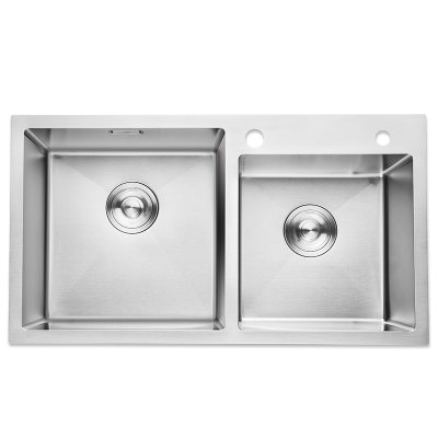 大白（diiib）洗菜盆单槽双槽304不锈钢水槽厨房洗碗家用水盆水池洗手(大单槽-标配版（不含龙头）)