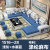 皇园(Huangyuan)沙发 布艺沙发组合客厅L型现代简约 大小户型布艺沙发L型沙发家具#1516送地毯(浅灰+水墨蓝 五件套送凳子地毯)第2张高清大图