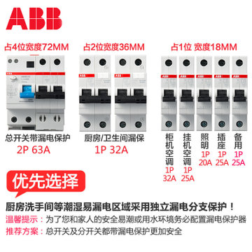 ABB微型断路器SH202-C16 2P16A空气开关 空开