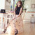Mistletoe夏季新款女装明星款高腰长裙 无袖撞色拼接刺绣欧根纱连衣裙F6670(黑色 XL)第5张高清大图