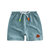 儿童短裤竹节棉麻轻薄透气沙滩裤居家男女童裤(80码 绿色)第2张高清大图