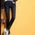 酷总会2017夏季女式新款小脚铅笔裤翻边牛仔裤修身百搭铅笔裤(蓝黑色 29)第4张高清大图