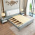 吉木多 美式实木床主卧双人床1.5米经济型现代简约1.8米储物婚床(1.5*2米（胡桃色+白） 床+床头柜*1)第4张高清大图
