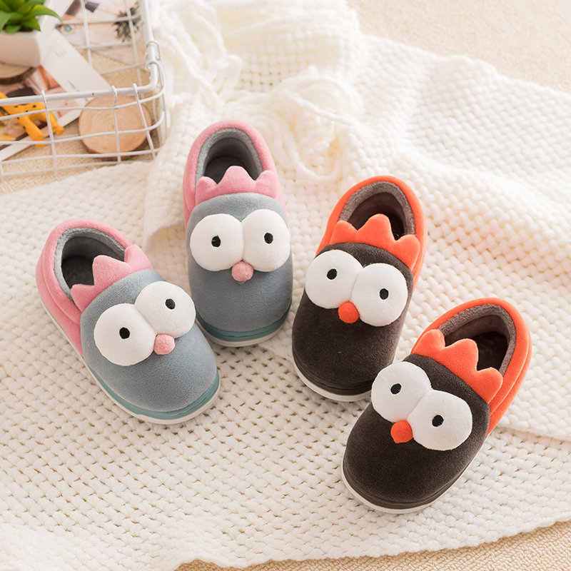 儿童棉拖鞋女童外穿包跟冬季室内防滑保暖可爱