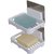 Yom 家用浴室肥皂盒 香皂架 创意吸盘置物架 单头卡槽沥水皂盒皂托 白色(白色)(1个装)第2张高清大图