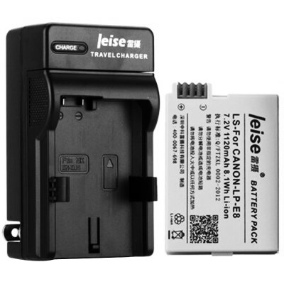雷摄（LEISE）LP-E8 数码相机/摄像机电池/便携充电器组合套装 使用于：佳能 EOS 700D/600D/650D/550D