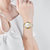 欧美时（OMAYS）全自动机械手表女士 商务休闲双日历女表 时尚潮流气质女神精钢带防水夜光腕表(黄色 钢带)第4张高清大图