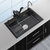 JOOMUWN 黑色纳米水槽单槽家用厨房sus304不锈钢手工洗碗池洗菜盆(*纳米（800x450）)第2张高清大图