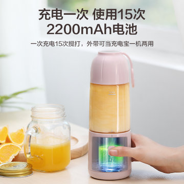 美的（Midea）双杯榨汁机MJ-LZ15Easy215 可作充电宝 家用便携式充电搅拌果汁机