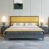 吉木多 小美式床轻奢1.8米主卧双人床大床极简软包现代简约1.5米实木床储物婚床(1.8*2米 单床)