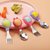 小宝宝学吃饭训练勺子短柄叉勺硅胶勺婴儿辅食勺叉子儿童餐具套装(紫色狮子（送收纳盒）316不锈钢)第3张高清大图