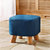 家逸 创意换鞋凳实木圆凳 布艺方墩小矮凳  沙发凳(蓝色 方形)第2张高清大图