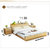 鸿金友板式床 双人床1.2米1.5米1.8米 双人床 实木床(浅胡桃木 长2.15米宽1.8米加床垫)第5张高清大图