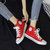 帆布鞋韩版男女鞋新款情侣鞋高帮休闲单鞋布鞋女鞋(红色 43)第5张高清大图