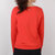女子CREW SLV LNG针织套衫运动服圆领休闲保暖防风卫衣(红色/DT2396 M)第4张高清大图