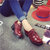 单鞋女新款平底韩版学院风布洛克女鞋复古小皮鞋h040(酒红色 36)第3张高清大图